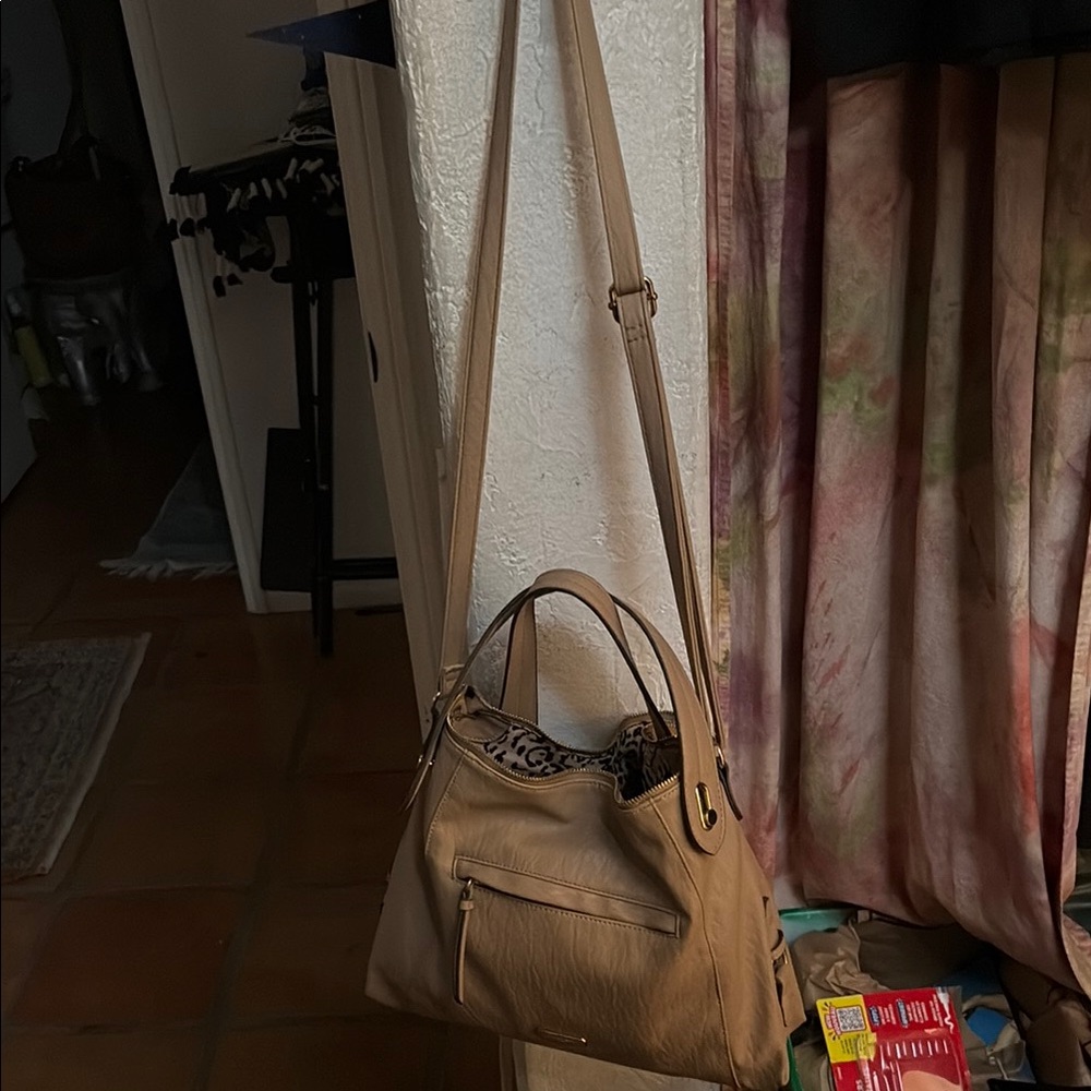 Jessica Simpson Tan Leather Shoulder Bag Classic Design